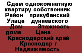 Сдам однокомнатную квартиру собственник › Район ­ прикубанский › Улица ­ дунаевского › Дом ­ 8 › Этажность дома ­ 8 › Цена ­ 13 000 - Краснодарский край, Краснодар г. Недвижимость » Квартиры аренда   